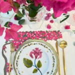 Bougainvillea tree placemat and plate