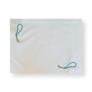 Green Rosary (Sabha) Embroidered Placemat