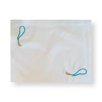Light Blue Rosary (Sabha) Embroidered Placemat