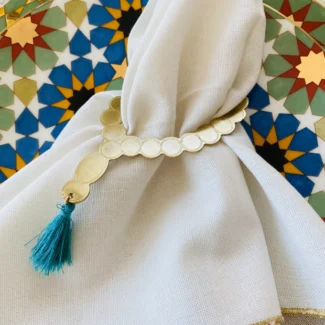 Rosary napkin ring with napkin