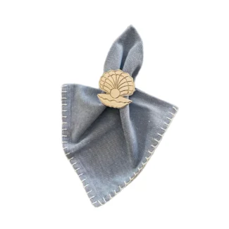 Seashell Rose Gold Napkin Ring with napkin