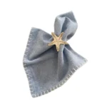 Starfish Rose Gold Napkin Ring with napkin