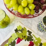 Vine Tree placemat with grape fruits table scape